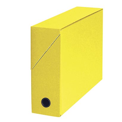 5 boites de classement carton dos 9 cm coloris jaune - 1