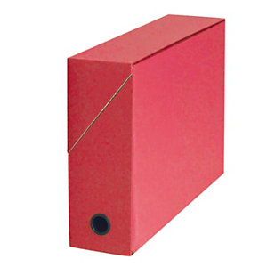 5 boites de classement carton dos 9 cm coloris rouge