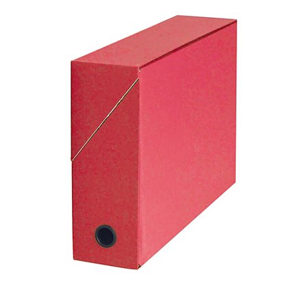 5 boites de classement carton dos 9 cm coloris rouge