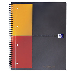 5 cahiers Activebook  160 pages 5 x 5 Oxford International coloris gris, le lot