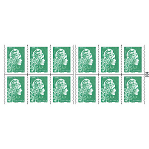 5 carnets de 12 timbres postaux autocollants Marianne Lettre verte 20 g 5 carnets de 12 timbres postaux autocollants Marianne Lettre verte 20 g