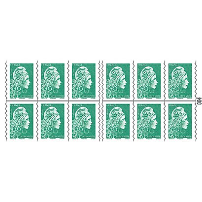 5 carnets de 12 timbres postaux autocollants Marianne Lettre verte 20 g - 1