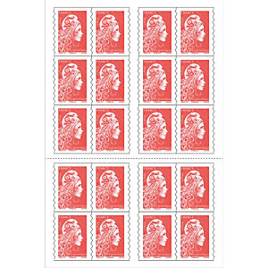 5 carnets de 20 timbres postaux autocollants Marianne  Lettre prioritaire 20 g