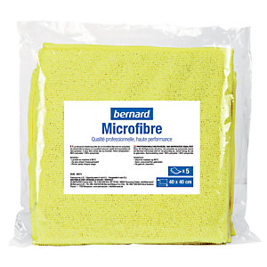 5 lavettes microfibres Bernard jaune