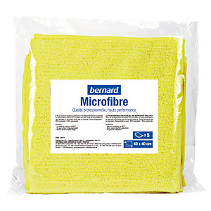 5 lavettes microfibres Bernard jaune