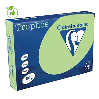 5 papierpakken Clairefontaine Trophée golfgroen A4 80 g - 1