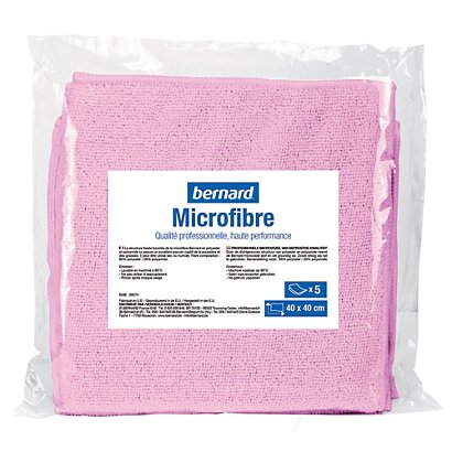 5 roze microvezel vaatdoeken Bernard - 1