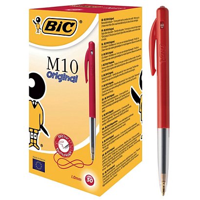 50 balpennen Bic M10 kleur rood - 1
