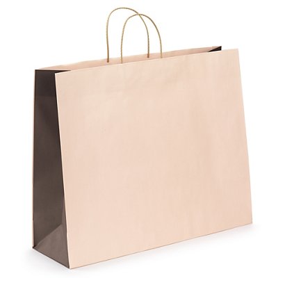 50 bolsas papel bicolor crema-chocolate 54x43x16 cm  - 1