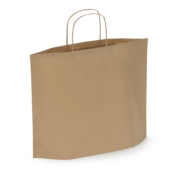 50 buste shopper in carta kraft avana con soffietti sul fondo 46x31x15cm - 2