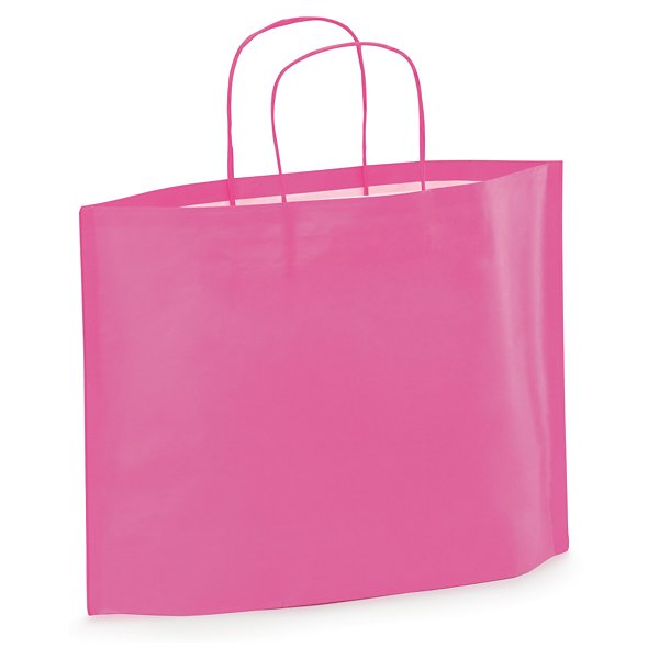 50 buste shopper in carta kraft rosse con soffietto sul fondo 36x27x10cm - 4