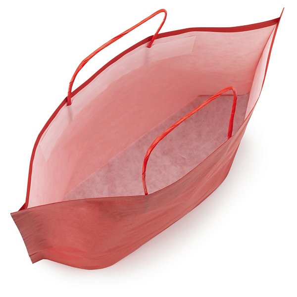 50 buste shopper in carta kraft rosse con soffietto sul fondo 36x27x10cm - 6