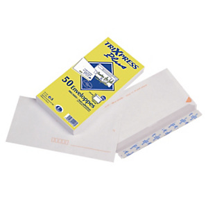 50 enveloppes DL blanches La Couronne précasées à bande protectrice 110 x 220 mm sans fenêtre vélin 80 g