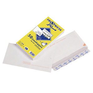 50 enveloppes DL blanches La Couronne précasées à bande protectrice 110 x 220 mm sans fenêtre vélin 80 g