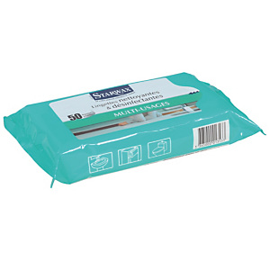 50 lingettes nettoyantes et désinfectantes multi-usage Starwax 50 lingettes nettoyantes et désinfectantes multi-usage Starwax