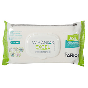 50 lingettes nettoyantes et désinfectantes Wip'Anios Excel 50 lingettes nettoyantes et désinfectantes Wip'Anios Excel