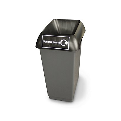 50 litre recycling bin, kitchen waste graphic, brown - 1