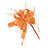 50 orangene Raffia Geschenkband-Schleifen, matt, ⌀ 9 cm - 1