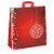 50 shopper natalizie rosse maniglie piatte 32x41x13cm - 1