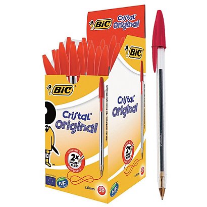 50 stylos-bille Bic® Cristal coloris rouge - 1