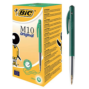 50 stylos-bille Bic M10 coloris vert