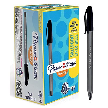 50 stylos bille Paper Mate® Inkjoy 100 coloris noir - 1