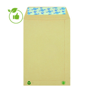 500 administratieve zakomslagen 90 g gerecycleerde kraft zonder venster 162 x 229 mm kleur beige kraft, per set