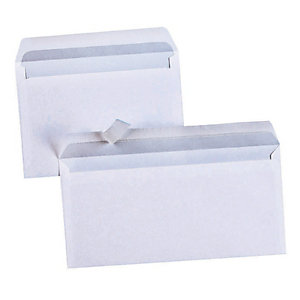 500 enveloppes 114 x 229 blanches sans fenêtre  bande protectrice La Couronne