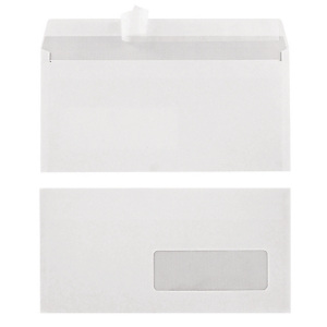 500 enveloppes blanches économiques à bande protectrice 110 x 220 mm avec fenêtre 35 x 100 mm 500 enveloppes blanches économiques à bande protectrice 110 x 220 mm avec fenêtre 35 x 100 mm
