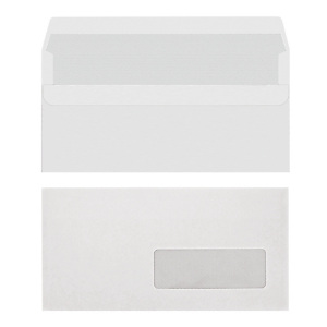 500 enveloppes blanches économiques à fermeture autocollante 110 x 220 mm avec fenêtre 35 x 100 mm 500 enveloppes blanches économiques à fermeture autocollante 110 x 220 mm avec fenêtre 35 x 100 mm