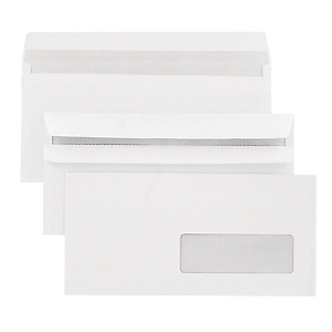 500 enveloppes blanches économiques à fermeture autocollante 110 x 220 mm avec fenêtre 45 x 100 mm 500 enveloppes blanches économiques à fermeture autocollante 110 x 220 mm avec fenêtre 45 x 100 mm