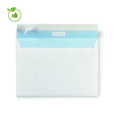 500 enveloppes blanches Raja, 90G, bande auto-adhésive, sans fenêtre, 162x229 - 1