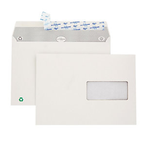 500 enveloppes C5 blanches La Couronne à bande protectrice 162 x 229 mm avec fenêtre 45 x 100 mm papier 100% recyclé 80 g