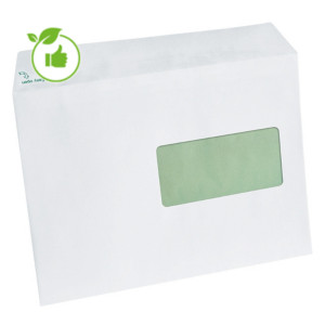 500 enveloppes C5 extra blanches Erapure GPV à bande protectrice 162 x 229 mm avec fenêtre 45 x 100 mm papier 100% recyclé 80 g
