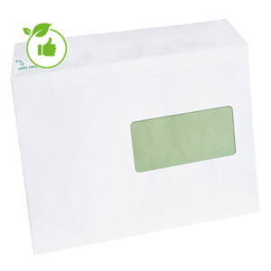 500 enveloppes C5 extra blanches Erapure GPV à bande protectrice 162 x 229 mm avec fenêtre 45 x 100 mm papier 100% recyclé 80 g
