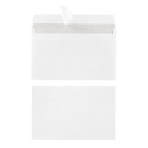 500 enveloppes C6 blanches 1er prix à bande protectrice 114 x 162 mm sans fenêtre vélin 80 g