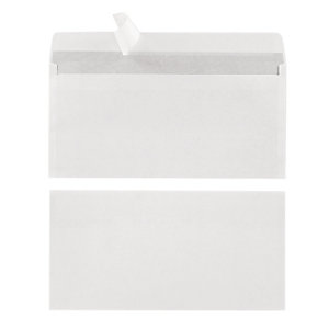 500 enveloppes DL blanches 1er prix à bande protectrice 110 x 220 mm sans fenêtre vélin 80 g