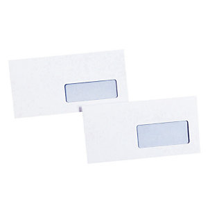 500 enveloppes DL blanches La Couronne autocollantes 110 x 220 mm avec fenêtre 45 x 100 mm vélin 80 g