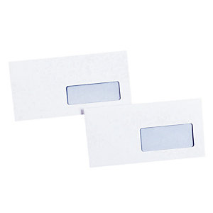 500 enveloppes DL blanches La Couronne à bande protectrice 110 x 220 mm avec fenêtre 45 x 100 mm vélin 80 g