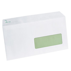 500 enveloppes DL extra blanches Erapure GPV à bande protectrice 110 x 220 mm avec fenêtre 35 x 100 mm papier 100% recyclé 80 g