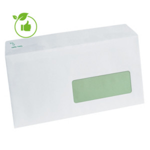 500 enveloppes DL extra blanches Erapure GPV à bande protectrice 110 x 220 mm avec fenêtre 35 x 100 mm papier 100% recyclé 80 g