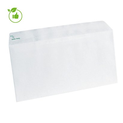 500 enveloppes DL extra blanches Erapure GPV à bande protectrice 110 x 220 mm sans fenêtre papier 100% recyclé 80 g - 1
