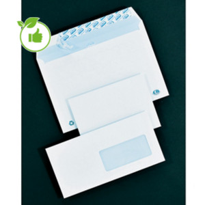 500 enveloppes DL extra blanches GPV à bande protectrice 110 x 220 mm sans fenêtre vélin 90 g