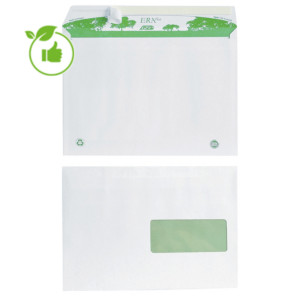 500 extra witte C5 enveloppen Erapure GPV met beschermstrip 162 x 229 mm met venster 45 x 100 mm 100% gerecycleerd papier 80 g 500 extra witte C5 enveloppen Erapure GPV met beschermstrip 162 x 229 mm met venster 45 x 100 mm 100% gerecycleerd papier 80 g