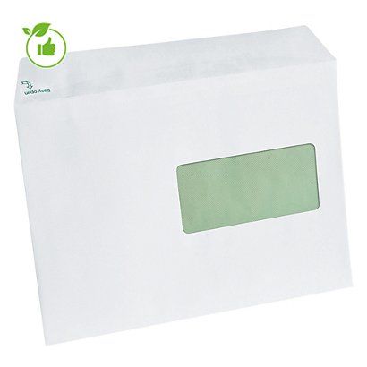 500 extra witte C5 enveloppen Erapure GPV met beschermstrip 162 x 229 mm met venster 45 x 100 mm 100% gerecycleerd papier 80 g - 1