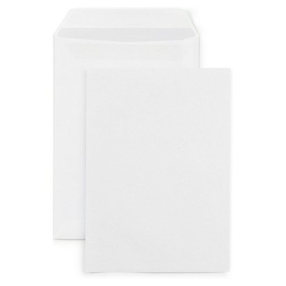 500 pochettes blanches avec fermeture autocollante, 162 x 229 mm - sans fenêtre - 1