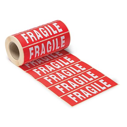 500 étiquettes d'expédition "Fragiles", lot de 2 rouleaux - 1