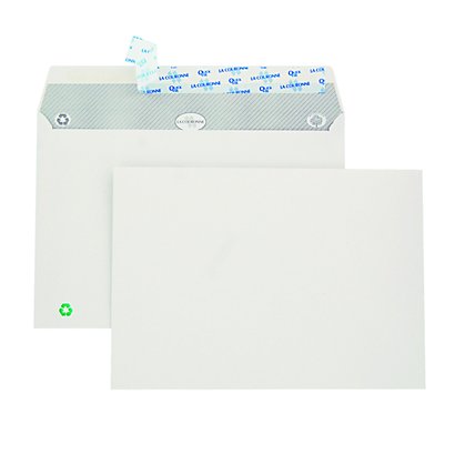 500 witte C6 enveloppen La Couronne met beschermstrip 114 x 162 mm zonder venster 100% gerecycleerd papier 80 g