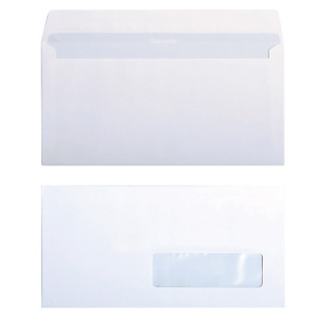 500 witte DL enveloppen Clairefontaine met beschermstrip 110 x 220 mm met venster 35 x 100 mm velijn 80 g 500 witte DL enveloppen Clairefontaine met beschermstrip 110 x 220 mm met venster 35 x 100 mm velijn 80 g