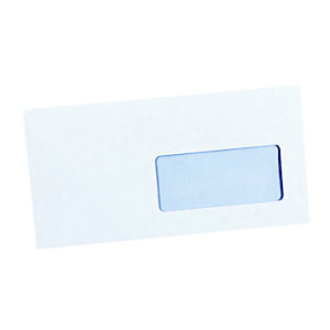 500 witte DL enveloppen La Couronne met beschermstrip 110 x 220 mm met venster 35 x 100 mm velijn 80 g